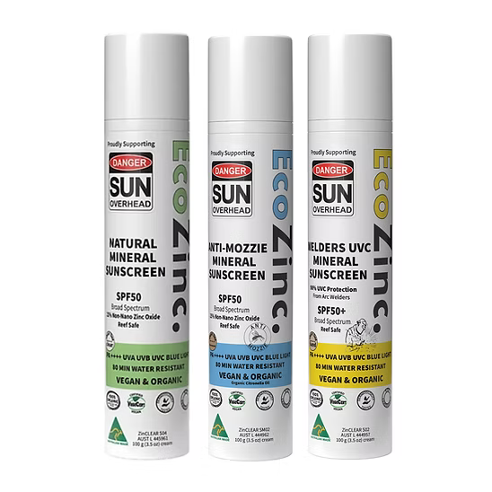 EcoZinc Mineral Sunscreen Variety Value Pack SPF50 3 x 100g