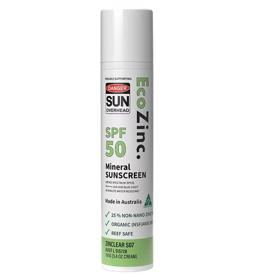 EcoZinc Natural Mineral Sunscreen SPF50 Clear 100g