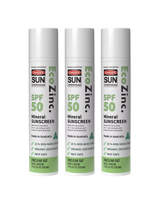 EcoZinc SPF50 Mineral Sunscreen Value Pack – 3 x 100g Clear