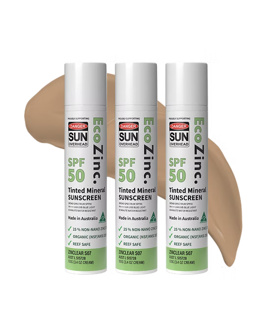 EcoZinc TINTED SPF50 Mineral Sunscreen Value Pack – 3 x 100g