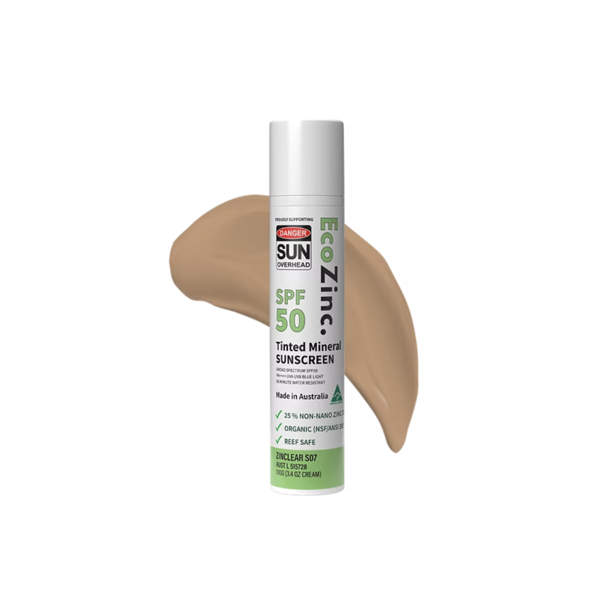 EcoZinc Natural Mineral Sunscreen SPF50 TINTED 100g