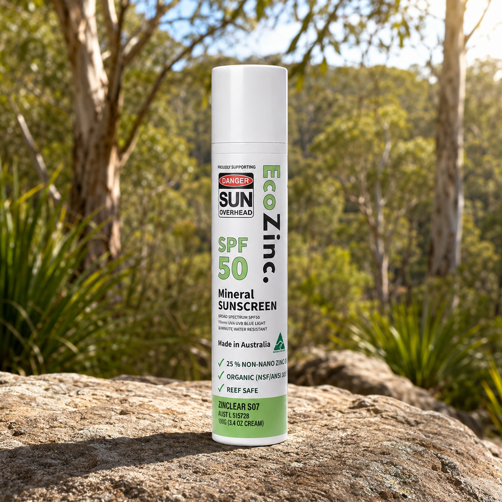 100g tube of EcoZinc clear SPF50 mineral sunscreen