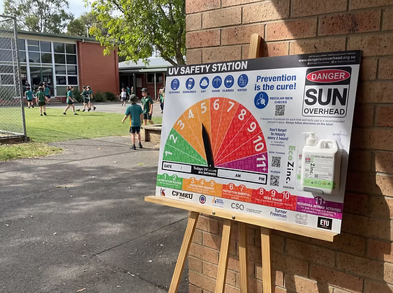 Sun Safety Board for Work Sites, Schools and Childcare Centres