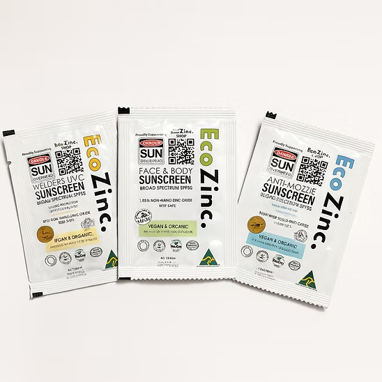 EcoZinc 12-Pack Natural Mineral Sunscreen SPF50 Sachet Bundle
